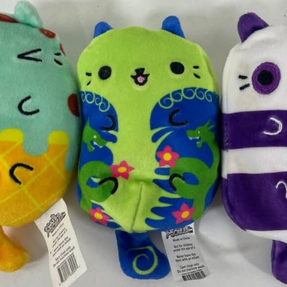 Cats Vs Pickles Set 3 Mini 4” Bean Bag Plush Tamburi Dragon Panda Mint Chippie - Picture 3 of 4